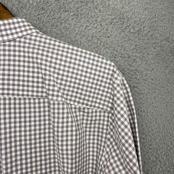 Untuckit Shirt Men's Extra Large Gray White Gingham Plaid Check Button Up Casual - Picture 8 of 10